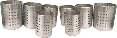 Kitchwish Empty Cutlery Holder Case(Steel  Holds 8 Pieces)
