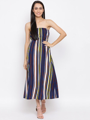 ALL WAYS YOU Women Tube Multicolor Midi/Calf Length Dress