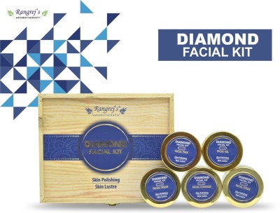 Rangrej's AROMATHERAPY DIAMOND FACIAL KIT FOR SKIN POLISHING ,SKIN LUSTRE ( 5 STEPS X 50GM)ALL SKIN TYPE(250 g)