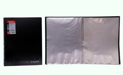 ERIKRAUZ PREMIUM SPIRAL DISPLAY BOOK 40 POCKET A4(Set Of 1, Black)