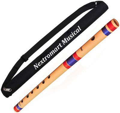 Nextromart Flutes G Scale Natural Bamboo Flute/Bansuri,(Medium) (With Free Carry Bag) Bamboo Flute(44 cm)