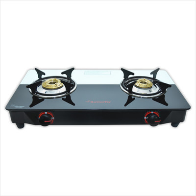 Butterfly Rapid Plus Glass Manual Gas Stove(2 Burners)