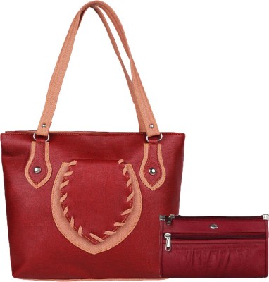 Ritupal COLLECTION Women Maroon Handbag(Pack of: 2)