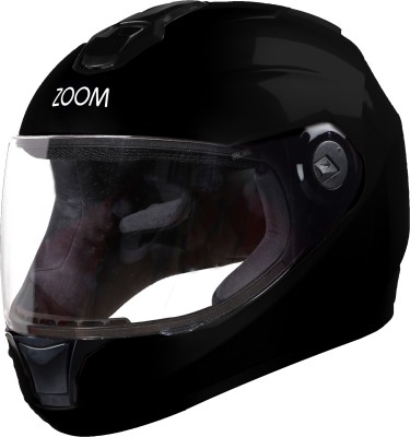 Steelbird SBH-11 ZOOM Motorbike Helmet  (GLOSSY BLACK)