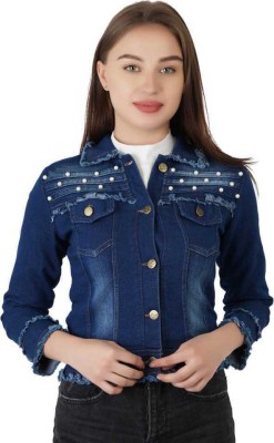 Aksa Fashion 3/4th Sleeve Washed Women Denim Jacket