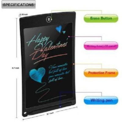 SACRO PKU_450P mi 8.5 inch LCD Writing Board Tablet of Environmental Protection and Drawing Board, Notepad for Kids, LCD Draft Pad Smart eWriter for Home, School and Office(Black)