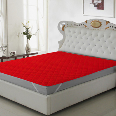 DAKSH Elastic Strap Single Size Breathable, Stretchable Mattress Cover(Red)