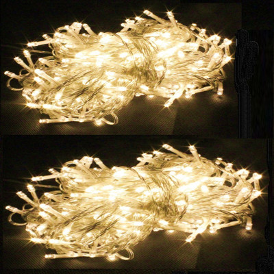 PragAart 80 LEDs 22.86 m Yellow Steady String Rice Lights(Pack of 2)