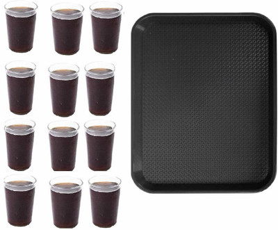 swift international Tray, Glass Serving Set(Pack of 13)