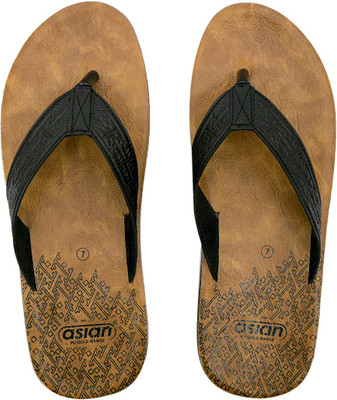 asian Men V-4021 Black Thong sandals black chappals for men | chappal for men | New fashion latest design casual slippers for boys stylish | Perfect flip flops for daily wear walking Slippers(Beige, Black , 6)