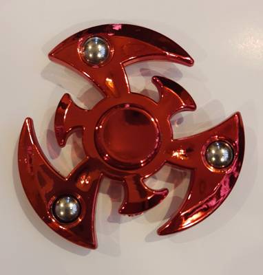 TOY JUNCTION METAL SPINNER RED METALLIC , STRESS REDUCER , FIDGET SPINNER