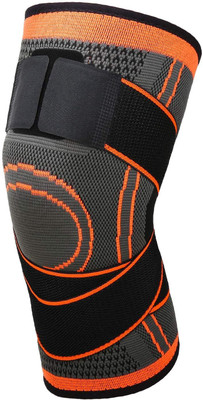 uRock Knee Cap Brace Compression Sleeve with Strap for Best Support & Pain Relief Knee Support(Orange)