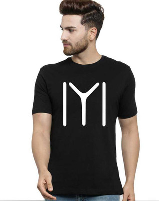 WYD Graphic Print Men Round Neck Black T-Shirt