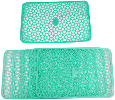 Stylista Rectangular Pack of 6 Table Placemat(Green, PVC)