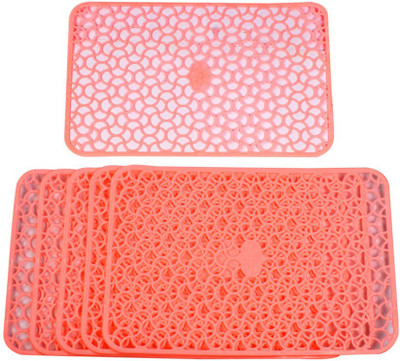 Stylista Rectangular Pack of 6 Table Placemat(Orange, PVC)
