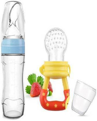 Honey Boo Baby Squeezy Food Grade Silicone Bottle Feeder for Baby Feeding Teether and Feeder Teether and Feeder(Multicolor)