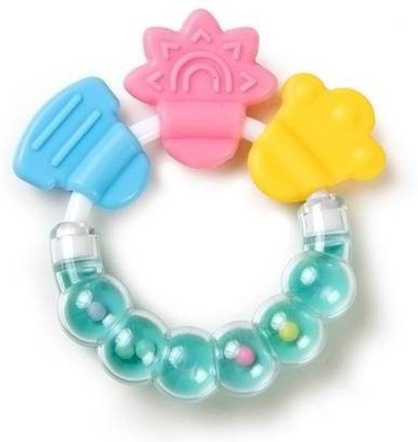 Honey Boo Baby Rattles Teether Toys, Grasping Toy Sensory Teething Rattle, Boiled Disinfection for Infant Newborn Baby Toddler Teether(Multicolor)