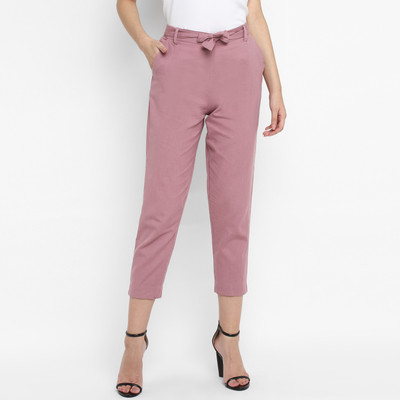 Adesa Regular Fit Women Purple Trousers