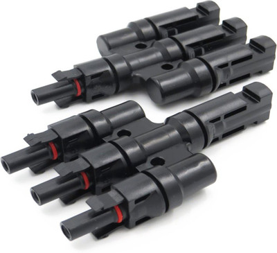 Texas Solar 3 to 1 Branch 3T Connector 3T MC4 Connector Wire Connector(Black, Pack of 2)