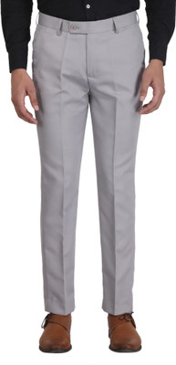 fellow Slim Fit Men Grey Trousers