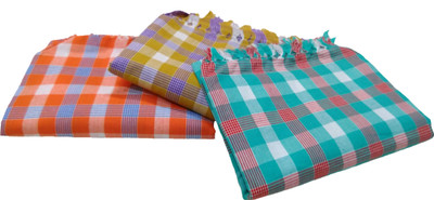 MPS Cotton 450 GSM Bath Gamcha Set(Pack of 3)