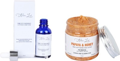 nature leaf Combo of Papaya & Honey skin Lightning Face Scrub (200 gm) and Timeless Radiance Glutathione & Vitamin C Face Serum (30 ml)(2 Items in the set)