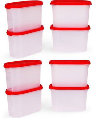 TUPPERWARE Plastic Grocery Container  - 1100 ml(Pack of 8, Red)