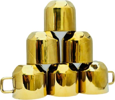 HET CREATION Pack of 6 Stainless Steel(Gold, Cup Set)