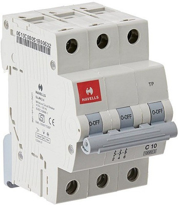 HAVELLS DHMGCTPF010 PVC Plastic 10A MCB TP C Curve (White) DHMGCTPF010 MCB(3)