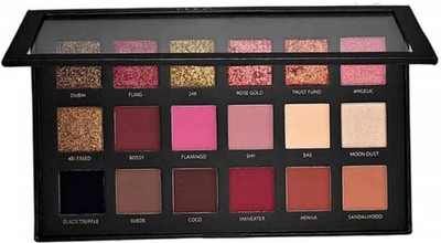 angelie Eyeshadow 18 Colors Textured Eyeshadow Palette Rose Gold Edition (18 Shades) 18 g(Multi Color)