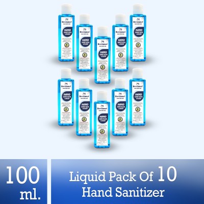DIVYAMRUT 75% Alcohol, kills 99.9% Virus & Bacteria - Office, Car, Shop , Showroom Society , Hard & Soft Surfaces BLUE HAND RUB _100ML _( PACK OF 10 ) Hand Rub Bottle  (10 x 100 ml)