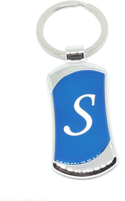 Arkanum ARK1197 Cute Fancy S Alphabet Name Metal Blue Keyring Key Chain