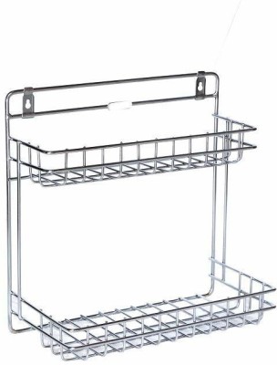 Niralasa Wall Mountable Detergent Holder/Bathroom Rack/Multipurpose Stand Stainless Steel Wall Shelf(Number of Shelves - 2)