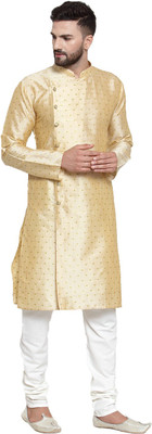 Jompers Men Printed Straight Kurta(Beige)