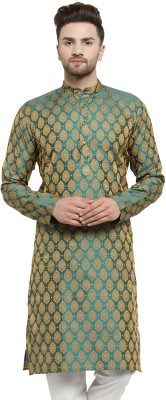 Jompers Men Woven Design Straight Kurta(Multicolor)