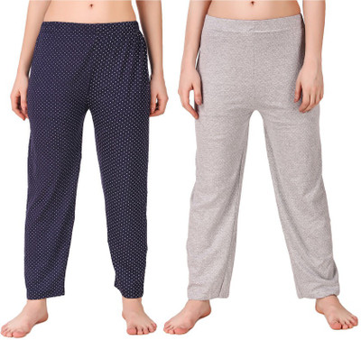 Fit N Fine Polka Print Women Blue, Grey Track Pants