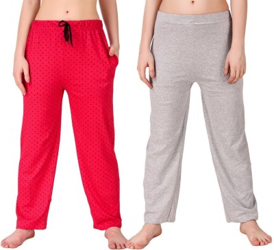 ANIXA Polka Print Women Pink, Grey Track Pants