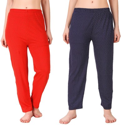 Fit N Fine Polka Print Women Blue, Orange Track Pants