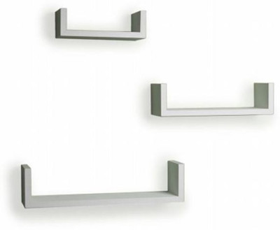 Hubwooden Best Homitems U Shape Wall Shelves for Living Room Floating Shelf Home Decor Wall Mounted Boock rack Wooden Display Racks Bedroom Kitchen Storage Unit Set of 1 MDF (Medium Density Fiber) Wall Shelf(Number of Shelves - 3, Grey)
