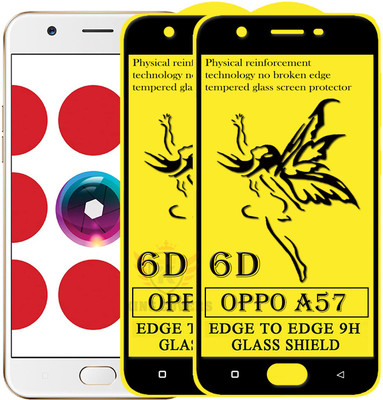 KING COVERS Edge To Edge Tempered Glass for Oppo A57(Pack of 2)