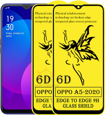 KING COVERS Edge To Edge Tempered Glass for Oppo A5 2020(Pack of 2)