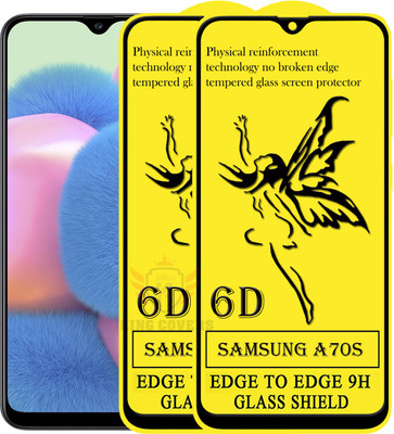 KING COVERS Edge To Edge Tempered Glass for Samsung Galaxy A70s(Pack of 2)