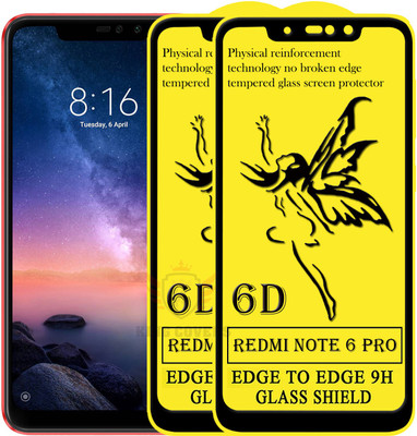 KING COVERS Edge To Edge Tempered Glass for Mi Redmi Note 6 Pro(Pack of 2)
