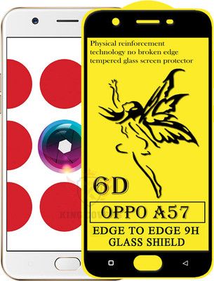 KING COVERS Edge To Edge Tempered Glass for Oppo A57(Pack of 1)