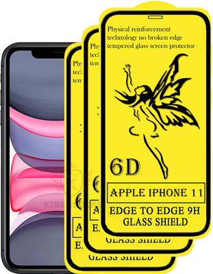 KING COVERS Edge To Edge Tempered Glass for Apple Iphone 11(Pack of 3)