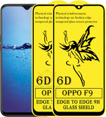 KING COVERS Edge To Edge Tempered Glass for Oppo F9(Pack of 2)