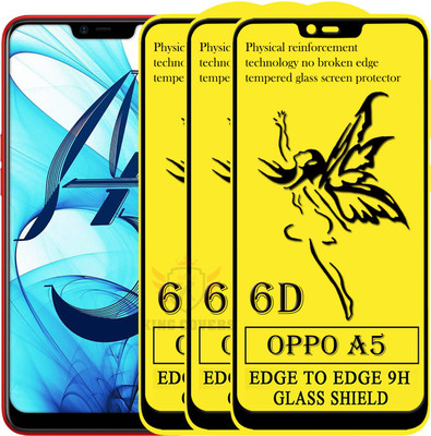 KING COVERS Edge To Edge Tempered Glass for Oppo A5s(Pack of 3)
