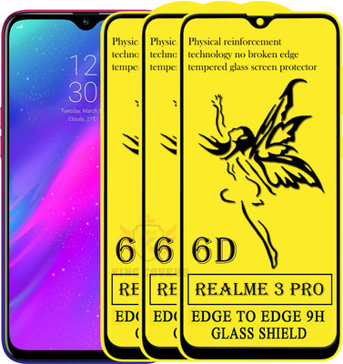KING COVERS Edge To Edge Tempered Glass for Realme 3 Pro(Pack of 3)