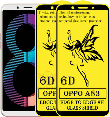 KING COVERS Edge To Edge Tempered Glass for Oppo A83(Pack of 2)