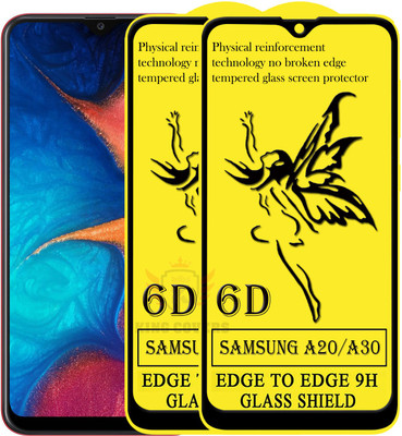 KING COVERS Edge To Edge Tempered Glass for Samsung Galaxy A20(Pack of 2)